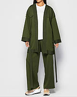 Костюм женский брюки и кимоно XL, Хаки