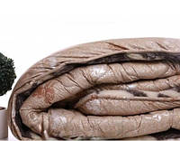 Ковдра євро "CAMEL WOOL" (195х215см) з відкритим хутром. Колір какао