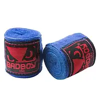 Бинты для бокса 3 м хлопок BadBoy(2шт) черный BB-BB3 синий