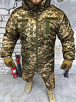 Тактическая куртка бушлат оксфорд с капюшоном пиксель Бушлат военный зимний на синтепоне пиксель