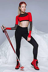 Утеплені лосини-утяжка TOTALFIT TY2-C10 з ефектом пуш-ап мікроначіс на внутрішній стороні чорні (розміри: XXL-4XL)