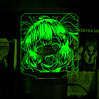 Акриловый 3D светильник-ночник Ахегао Ahegao зеленый