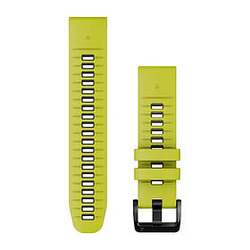Ремінець силіконовий Garmin QuickFit 22 Watch Bands Electric Lime/Graphite Silicone (010-13280-03)