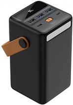 Портативний Power Bank XO-PR168 50000 mAh зовнішній акумулятор повербанк для смартфона швидка зарядка ліхтарик, фото 5