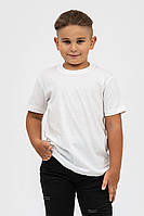 Детская футболка хлопок на мальчика белая 7-8 лет