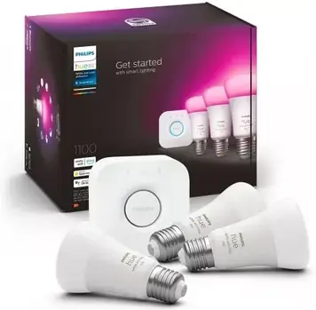 Розумна лампочка PHILIPS HUE White and color ambiance Стартовий набір 3 шт. E27 1100lm (929002468811)