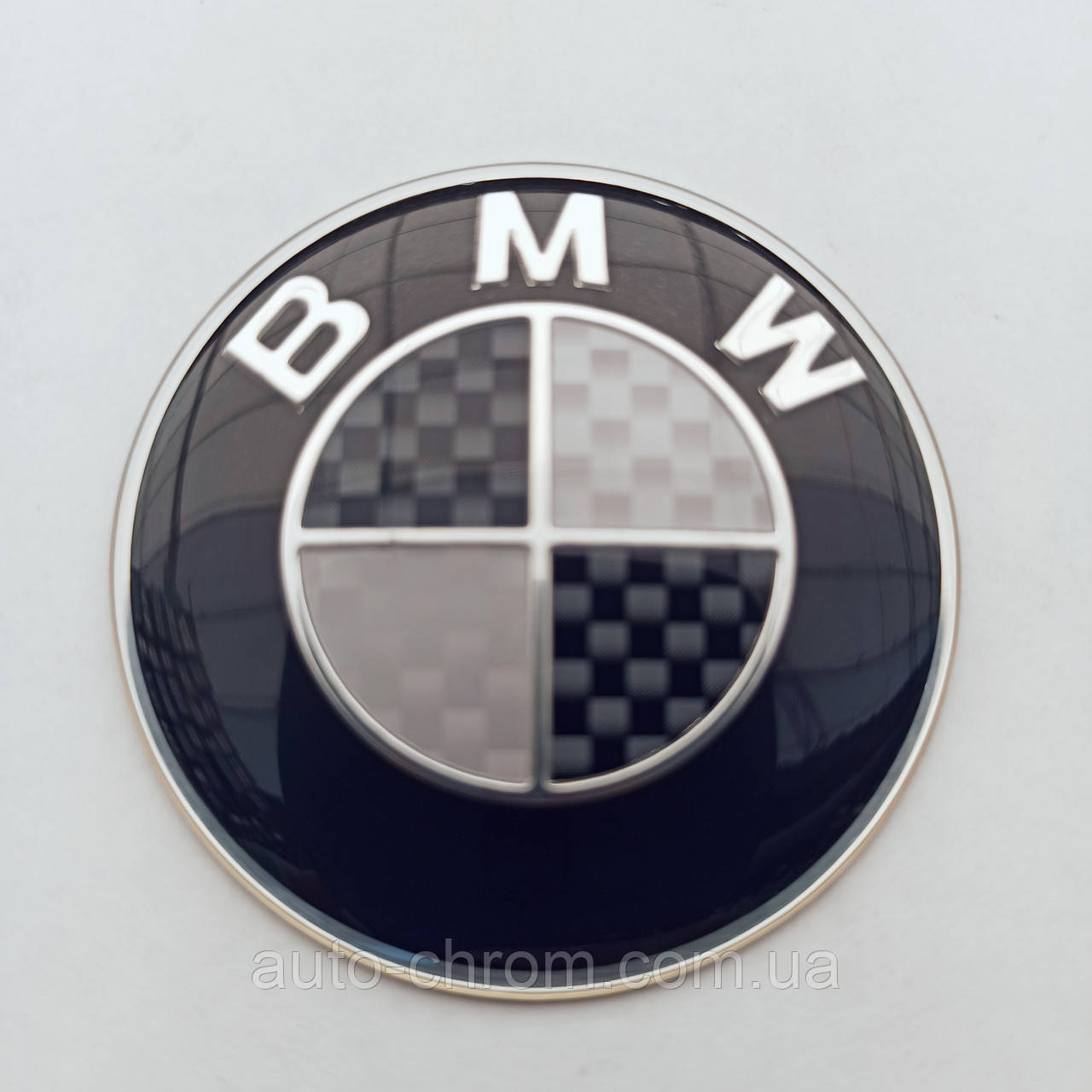Емблема - значок BMW чорний карбон в кермо 45 мм., фото 1