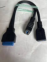 2 Port USB 3.0 мама to 20 Pin для материнской платы Y кабель Переходник