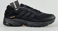 Мужские кроссовки Adidas Goretex ТЕРМО комбинированные водооталкивающая ткань черные с оранжевым р 41-45