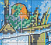 Набір для вишивання за нанесеною на канву схемою  "Warm Snow Township 2". AIDA 14CT printed 54*40 см, фото 7