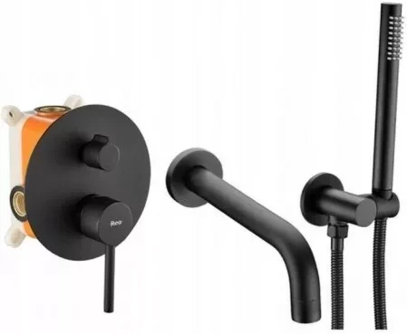 Змішувач для Ванни REA Lungo Чорний + BOX (REA-P6300)