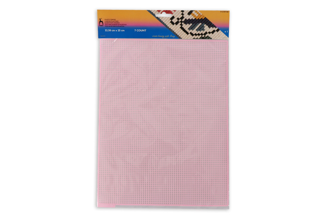 Канва пластикова Pony 7ct, 25*32.5 см, рожева (61007/08)