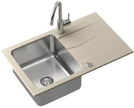 Кухонна мийка Steiner Fus Michael 111 Fusion + Акумулятор Kate (бежевий) FUSM7848BE3623500BS, фото 1