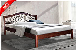 Ліжко двоспальне дерев'яне "Ілонна" 1.6 м. (Мікс Меблі)