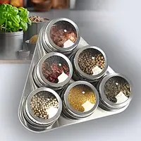 Набор баночек для специй 6 шт на емкости для специй органайзер набор кухонных баночек для соли и перца