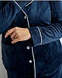 Ніжна плюшева піжама, домашній костюм на ґудзиках гурт, фото 5