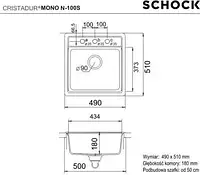 Мийка кухонна Schock Mono N-100S Magma