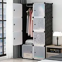 Пластиковый складной шкаф черный Storage Cube Cabinet МР 28-51