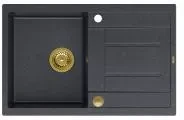Мийка кухонна Quadron Morgan 111 чорний діамант крапчастий/золотий HB8203U8G1P2O, фото 1