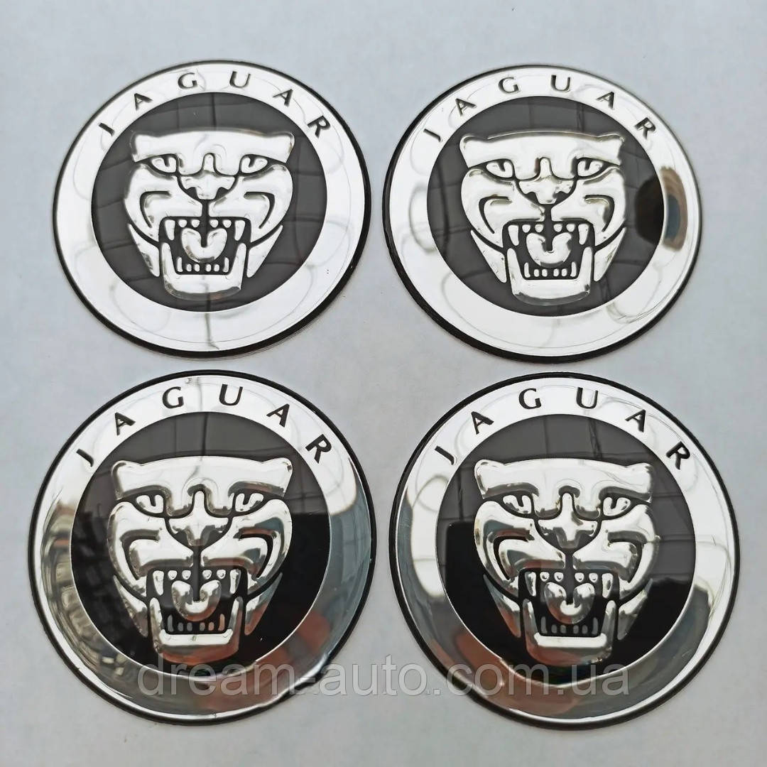 Наклейка опукла на ковпачок диска Jaguar 65 мм, фото 1