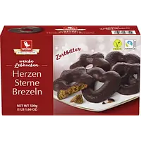 Пряники Weiss Lebkuchen Herzen Sterne Brezeln Zartbitter 500g