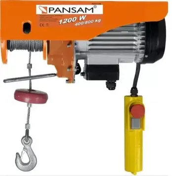 Таль, лебідка електрична Dedra PANSAM 400/800кг, 1200Вт, канат (A045120)