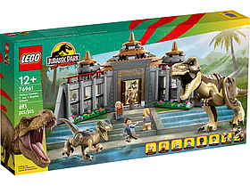 Конструктор LEGO Jurassic Park Центр відвідувачів: Атака тиранозавра й раптора 693 деталі (76961)