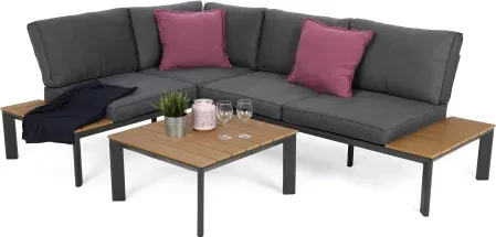 Садовий кутовий диван Nicea Dark Grey / Grey Aluminium, фото 1