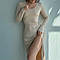 Стильное приталенное женское платье макси с корсетными элементами рубчик мустанг с завязками на спине 42-46, фото 7