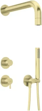 Набір для душу прихованого монтажу з верхнім душем Deante Silia Brushed Gold Nqs_R9Xk