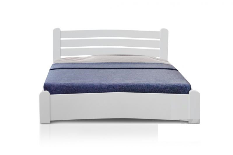 Ліжко двоспальне Сабрина масив дерева вільха колір Білий 1400х2000 см (Мікс-Меблі ТМ)