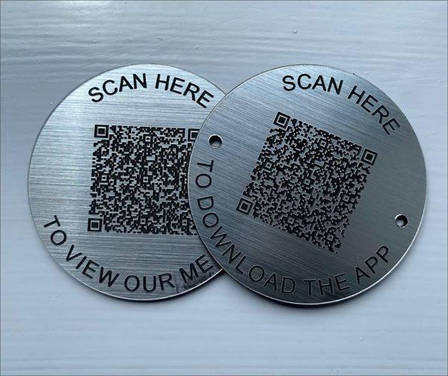 Алюмінієва настільна, інформаційна табличка з QR кодом ACRY 50 мм, 10 шт, фото 3