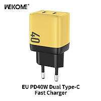 Зарядний пристрій швидкого заряджання WEKOME Type C Charger 40W GaN Portable 20W USB