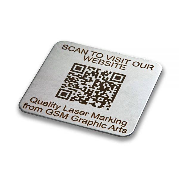Алюмінієва настільна, інформаційна табличка з QR кодом ACRY 50x50 мм, 5 шт