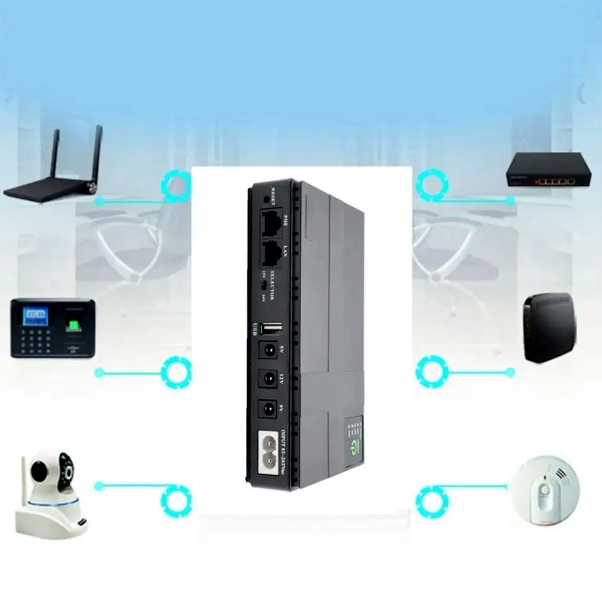 Бесперебойник для роутера 5V/9V/12V POE 15/24 вольт 10400mAh UPS Energy ...