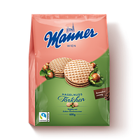 Мини-Тарталетки (Вафли) Венские с шоколадно-ореховым кремом Manner Wien Zitrone 400г Австрия