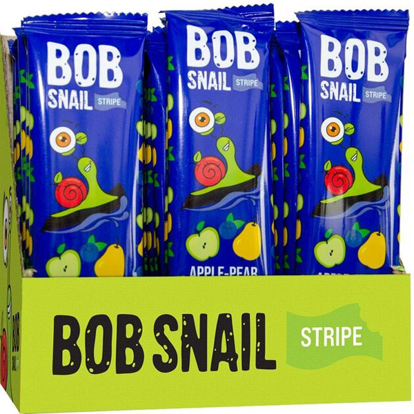 Цукерка "Яблучно-грушово-чорничний страйп" ТМ BOB SNAIL 14г, фото 1