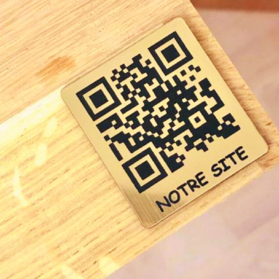 Алюмінієва настільна, інформаційна табличка з QR кодом ACRY 50x60 мм, 5 шт