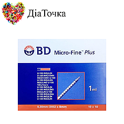 Шприц Мікро Файн U-100 1 мл на 8 мм