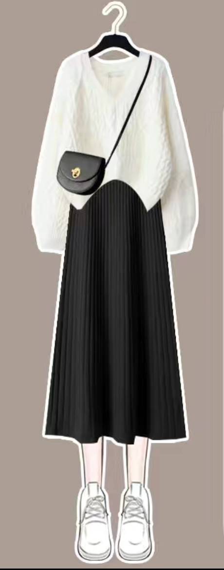 Стильне жіноче плаття чорного кольору тепле плаття трикотажне (тільки плаття без светра) С-М