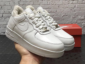 Зимові Жіночі Кросівки Nike Air Force 1 Winter White (Хутро)36-39-41