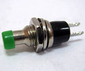 Кнопка PBS-10B-2 ON-(OFF), 2pin, 1 А 250V, зелена