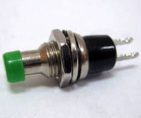 Кнопка PBS-10B-2 ON-(OFF), 2pin, 1А 250V, зелёная