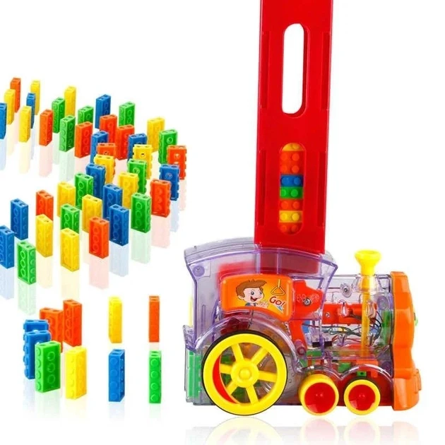 Развивающая игрушка поезд-домино DOMINO Happy Truck 100 шт + кактус BK322-01 - фото 5 - id-p1989888122