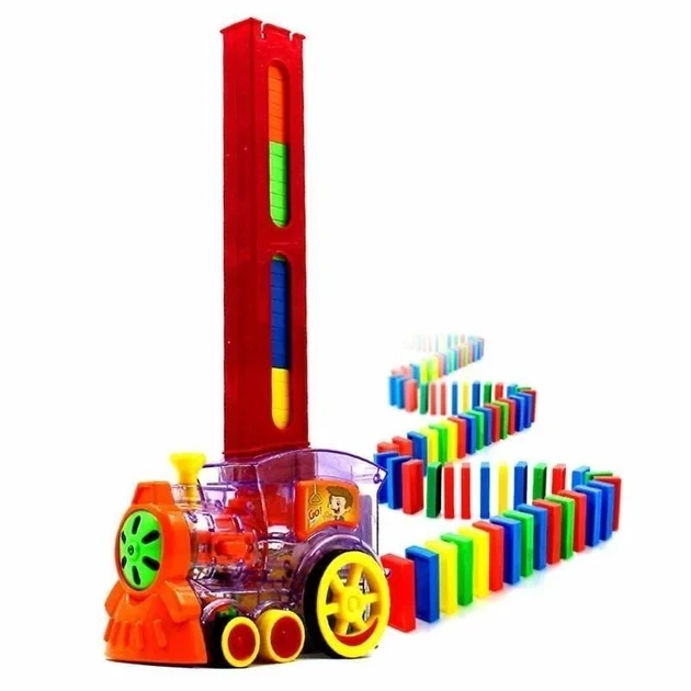 Развивающая игрушка поезд-домино DOMINO Happy Truck 100 шт + кактус BK322-01 - фото 6 - id-p1989888122