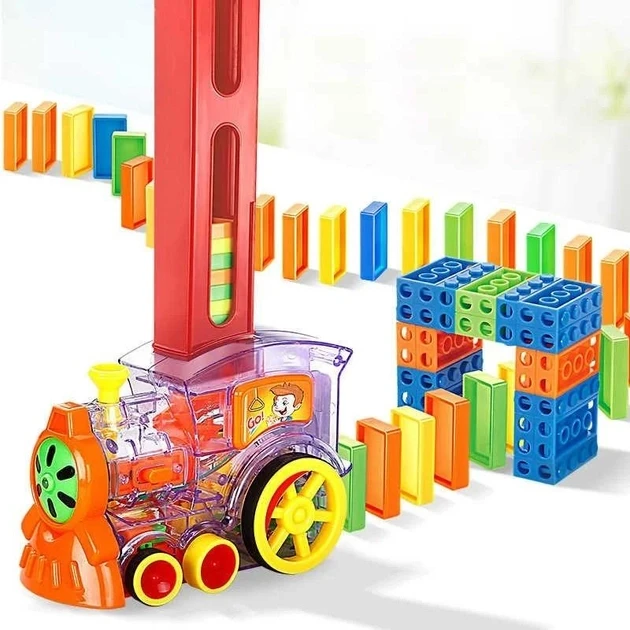 Развивающая игрушка поезд-домино DOMINO Happy Truck 100 шт + кактус BK322-01 - фото 2 - id-p1989888122