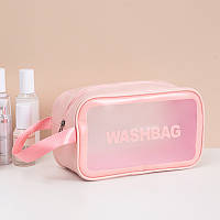 Косметичка непромокаемая Washbag 26x16x9 см розовая / Сумки-косметички