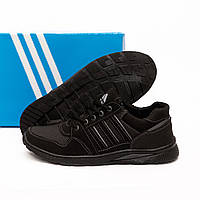 Мужские кожаные демисезонные кроссовки Adidas Black