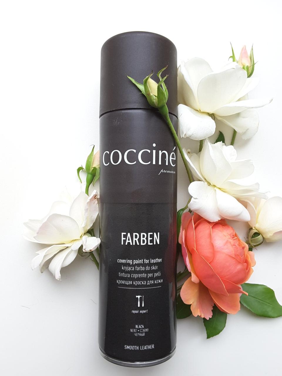 Coccine farben Блискуча фарба-аерозоль для шкіри Чорний