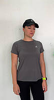 Женская однотонная футболка с красивым вырезом на спине Графитовый, L